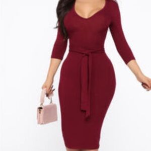 Elegant Burgundy Dress